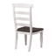 French Chic Ladder Back Chairs - Set Of 2 Highback, Two-Tone Antique White & Walnut Brown