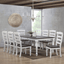 French Chic Ladder Back Chairs - Set Of 2 Highback, Two-Tone Antique White & Walnut Brown