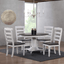 French Chic Ladder Back Chairs - Set Of 2 Highback, Two-Tone Antique White & Walnut Brown