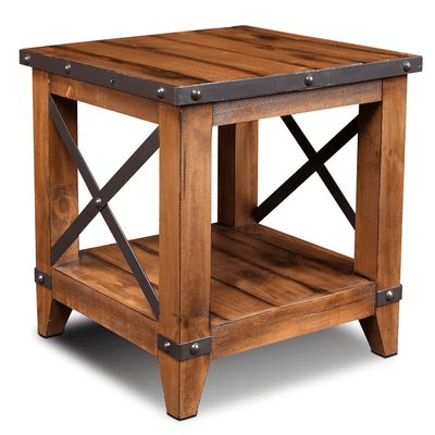 Rustic City End Table With Shelf By Sunset Trading