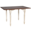 Andrews Rectangular Extendable Drop Leaf Dining Table In Antique White And Chestnut Brown