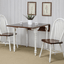 Andrews Rectangular Extendable Drop Leaf Dining Table In Antique White And Chestnut Brown