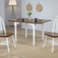 Andrews Rectangular Extendable Drop Leaf Dining Table In Antique White And Chestnut Brown