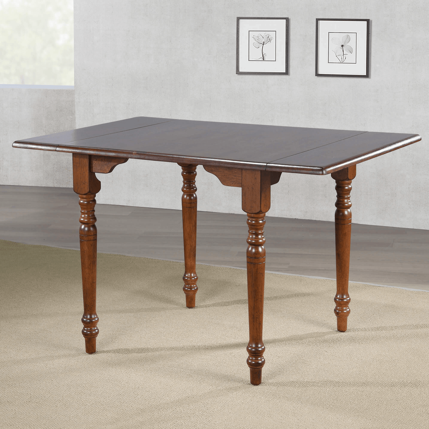 Sunset Trading Andrews Extendable Drop Leaf Dining Table - Chestnut Brown, Seats 2-4