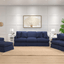Sunset Trading Americana Navy Blue Box Cushion Slipcovered Ottoman