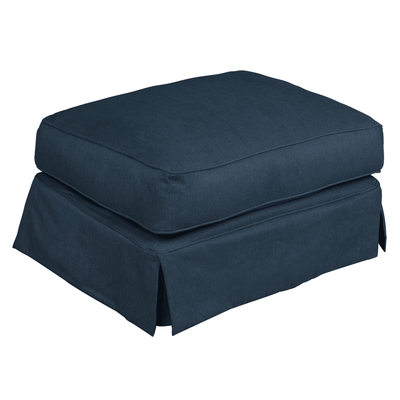 Sunset Trading Horizon Navy Blue Slipcovered Ottoman