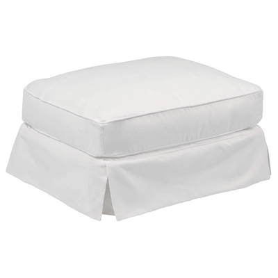 Sunset Trading Horizon Washable White Slipcovered Ottoman