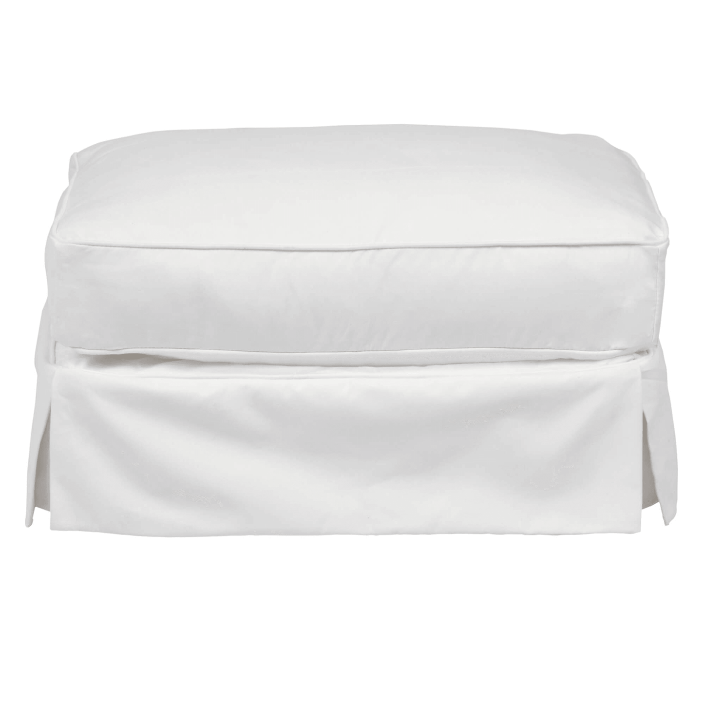 Sunset Trading Horizon Washable White Slipcovered Ottoman