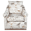 Birdscript Swivel Chair With Nailhead Trim And Rolled Arms