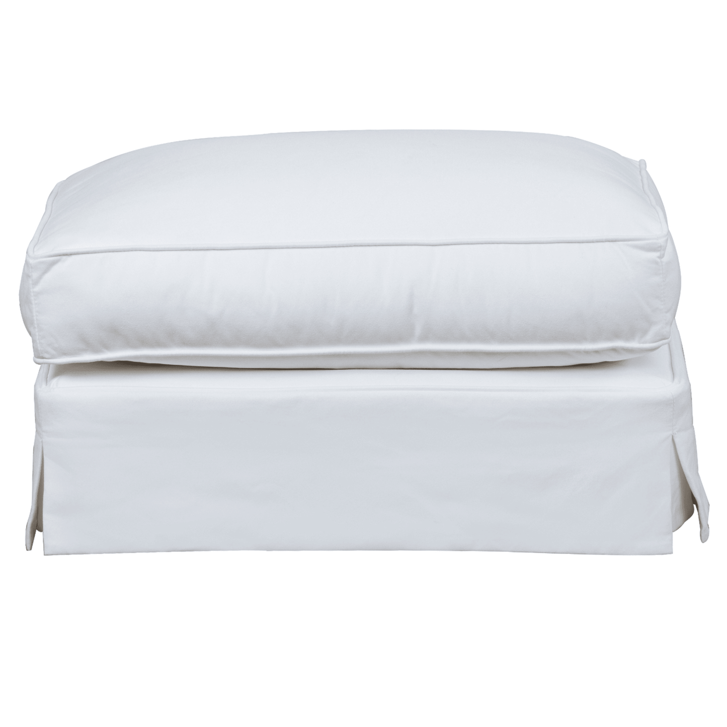 Sunset Trading Ariana Slipcovered Ottoman In Washable Water-Resistant White Fabric