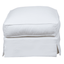 Sunset Trading Ariana Slipcovered Ottoman In Washable Water-Resistant White Fabric