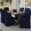 Coastal Elegance Navy Blue Slipcovered Dining Chair