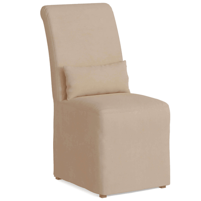 Coastal Elegance Tan Slipcovered Dining Chair With Washable Performance Fabric