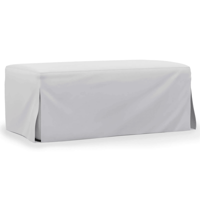 Sunset Trading Newport 44" Wide Slipcovered Ottoman In White – Water-Resistant & Stain-Proof