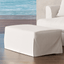 Sunset Trading Newport 44" Wide Slipcovered Ottoman In White – Water-Resistant & Stain-Proof