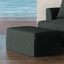 Sunset Trading Newport 44" Wide Slipcovered Ottoman - Dark Gray, Washable & Stain-Resistant