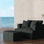 Sunset Trading Newport 44" Wide Slipcovered Ottoman - Dark Gray, Washable & Stain-Resistant