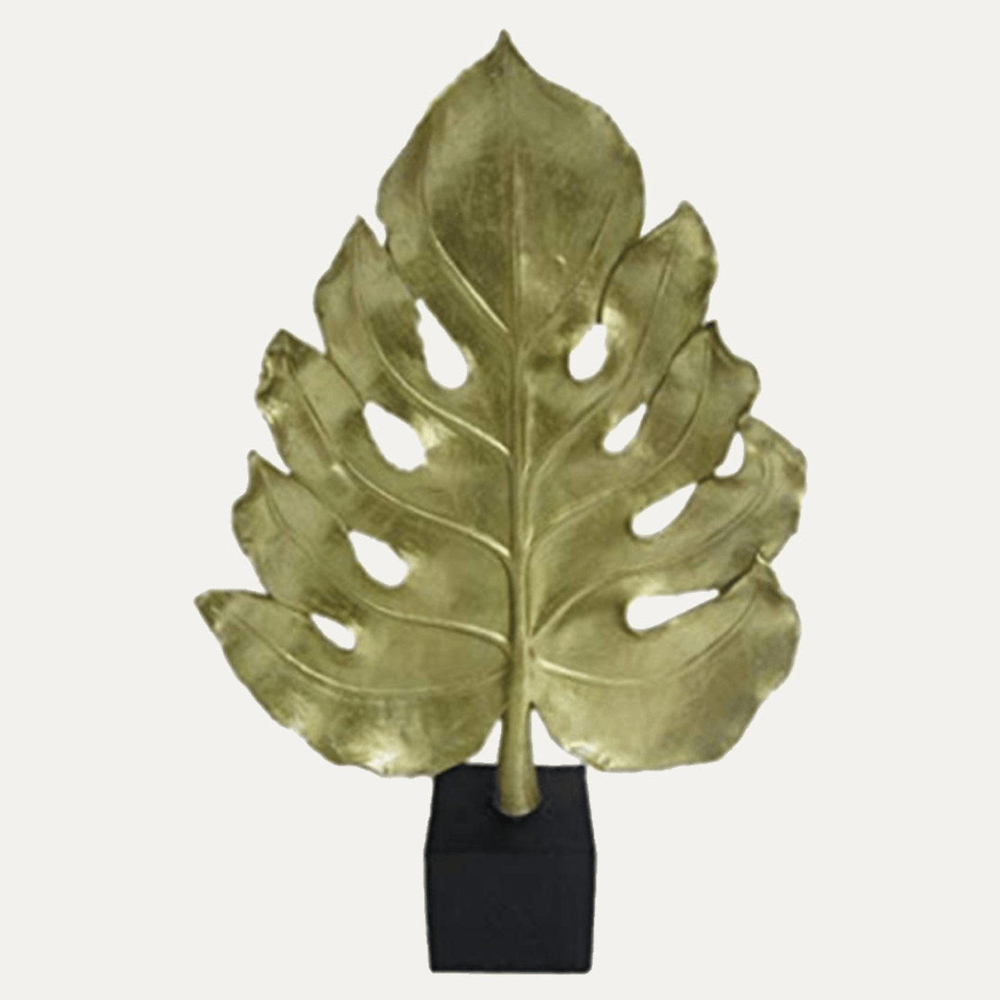 Elegantly Handcrafted Leaf Sculpture On Wooden Base