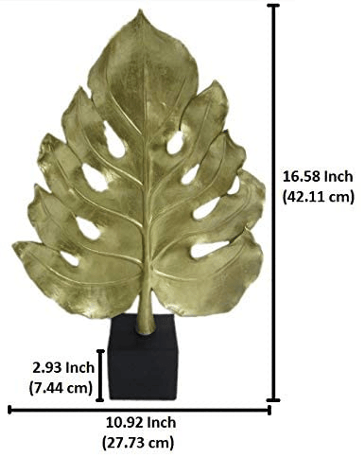 Elegantly Handcrafted Leaf Sculpture On Wooden Base
