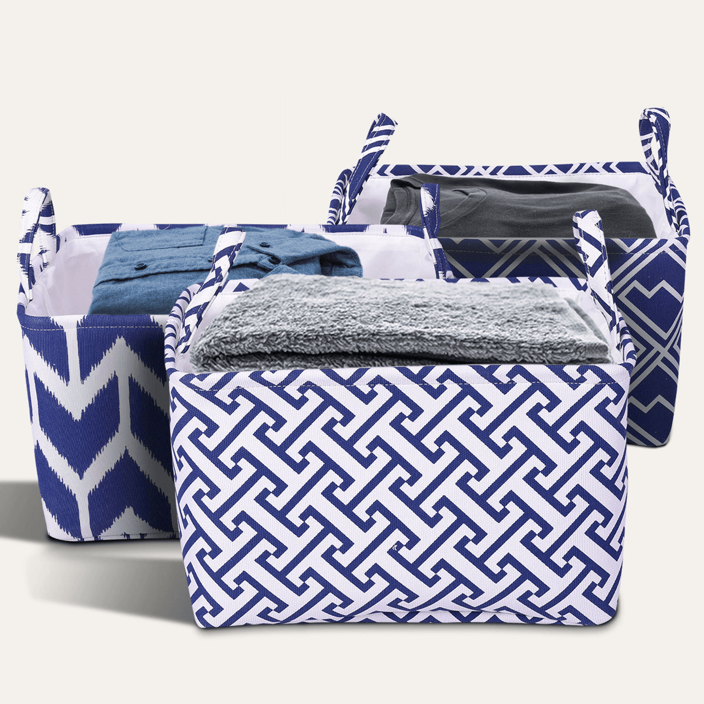Elegant Set Of 3 Laundry Hampers And Storage Bins