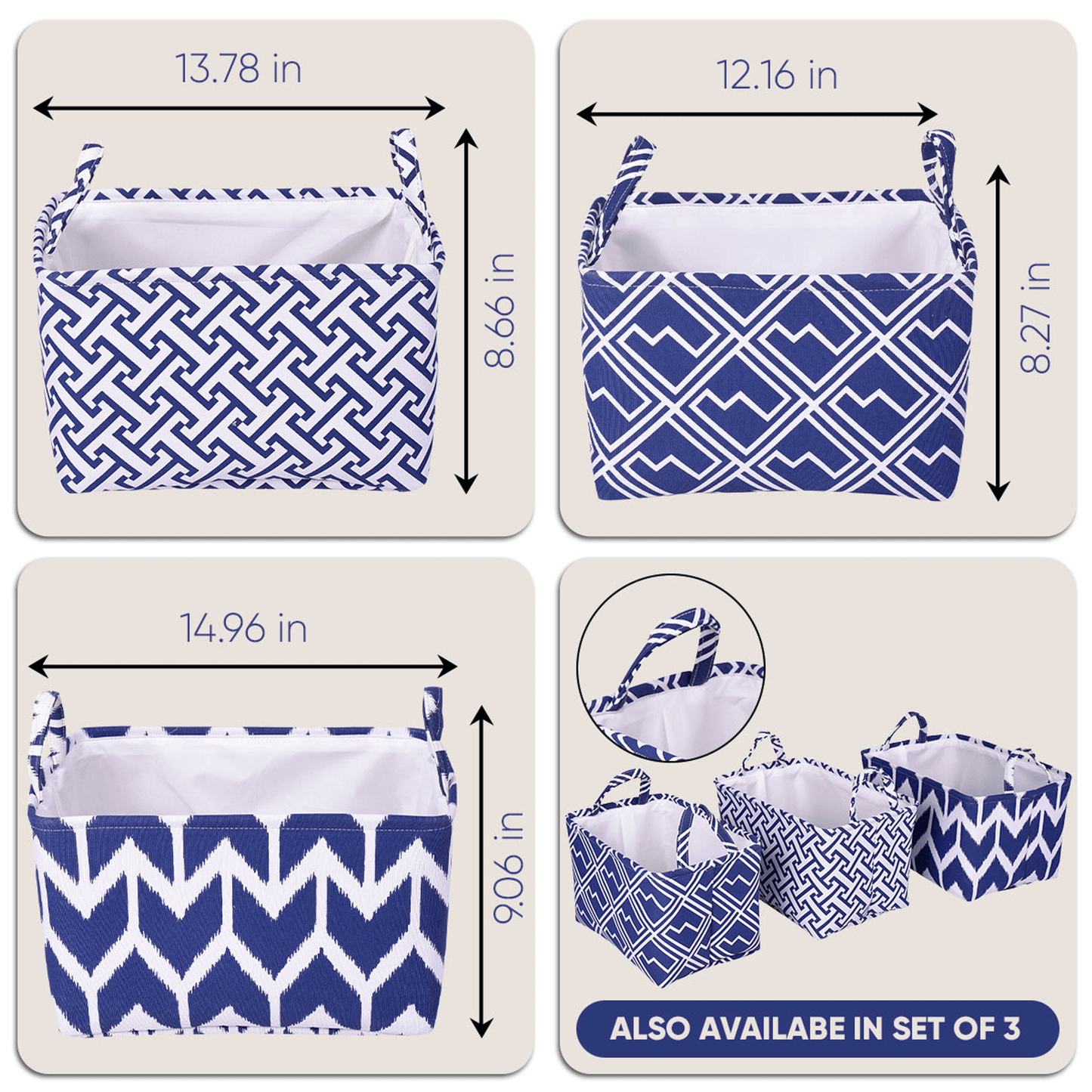 Elegant Set Of 3 Laundry Hampers And Storage Bins