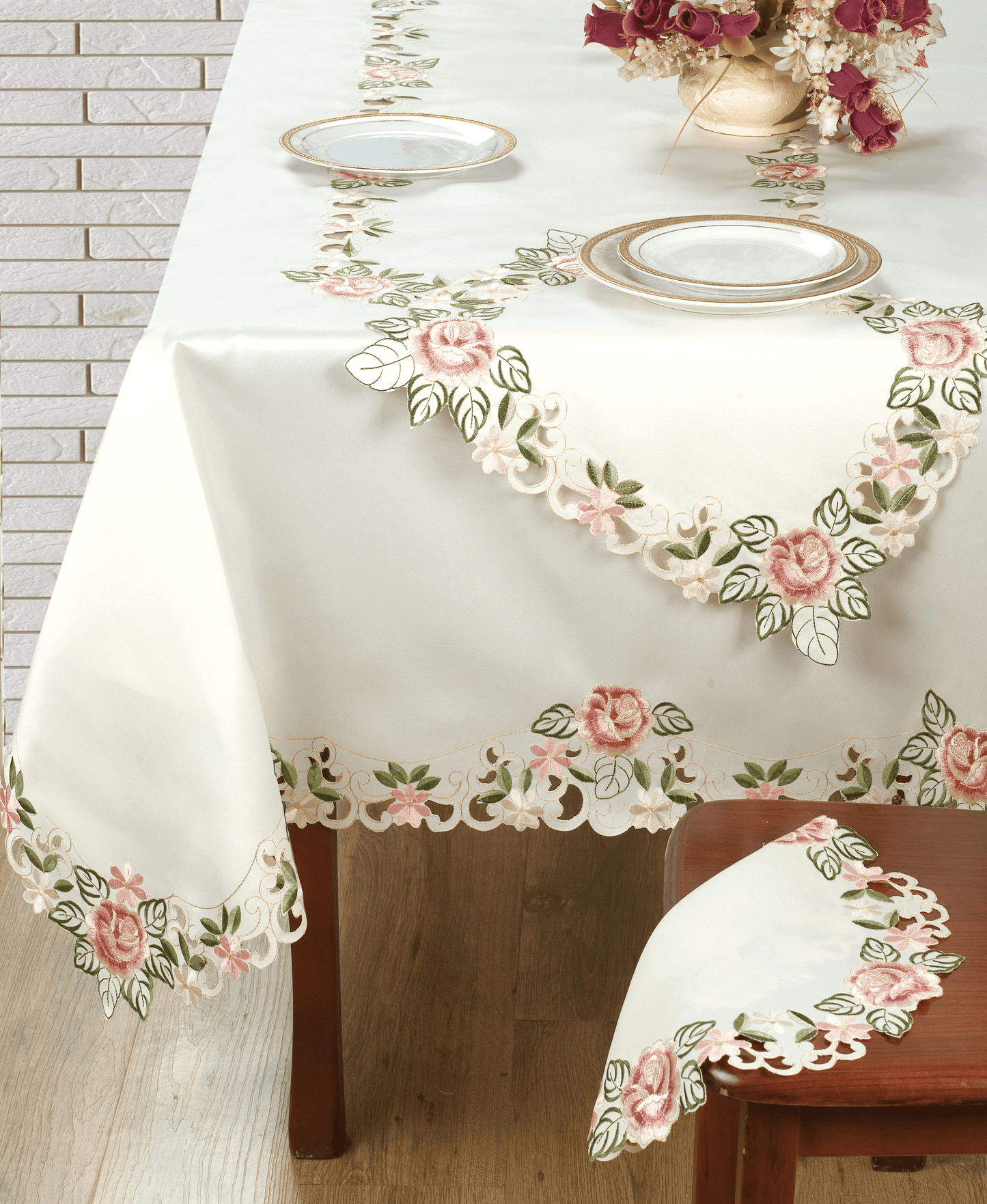 Bryton Collection Rustic Vintage Table Topper 60 X 120 Inches