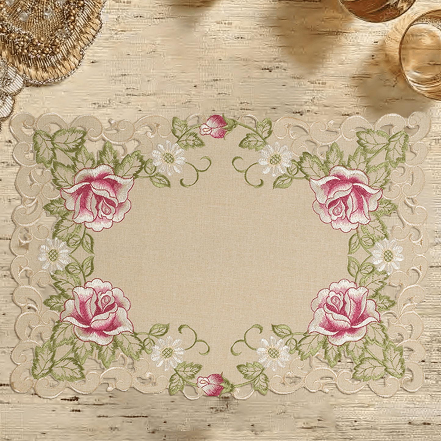 Docia Vintage-Inspired Table Topper - 60 X 120 Inches