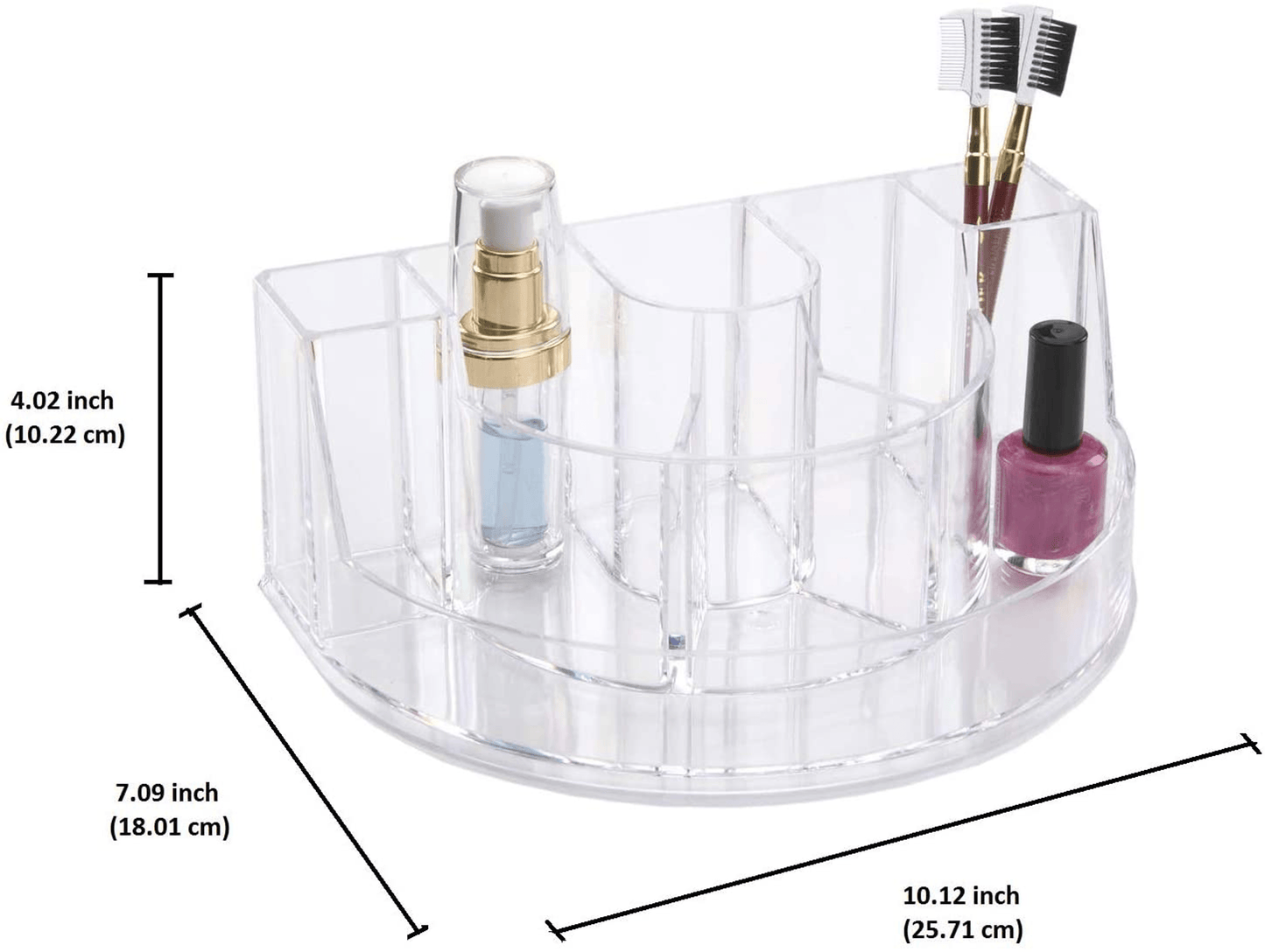 Clear Acrylic 7-Slot Makeup Organizer