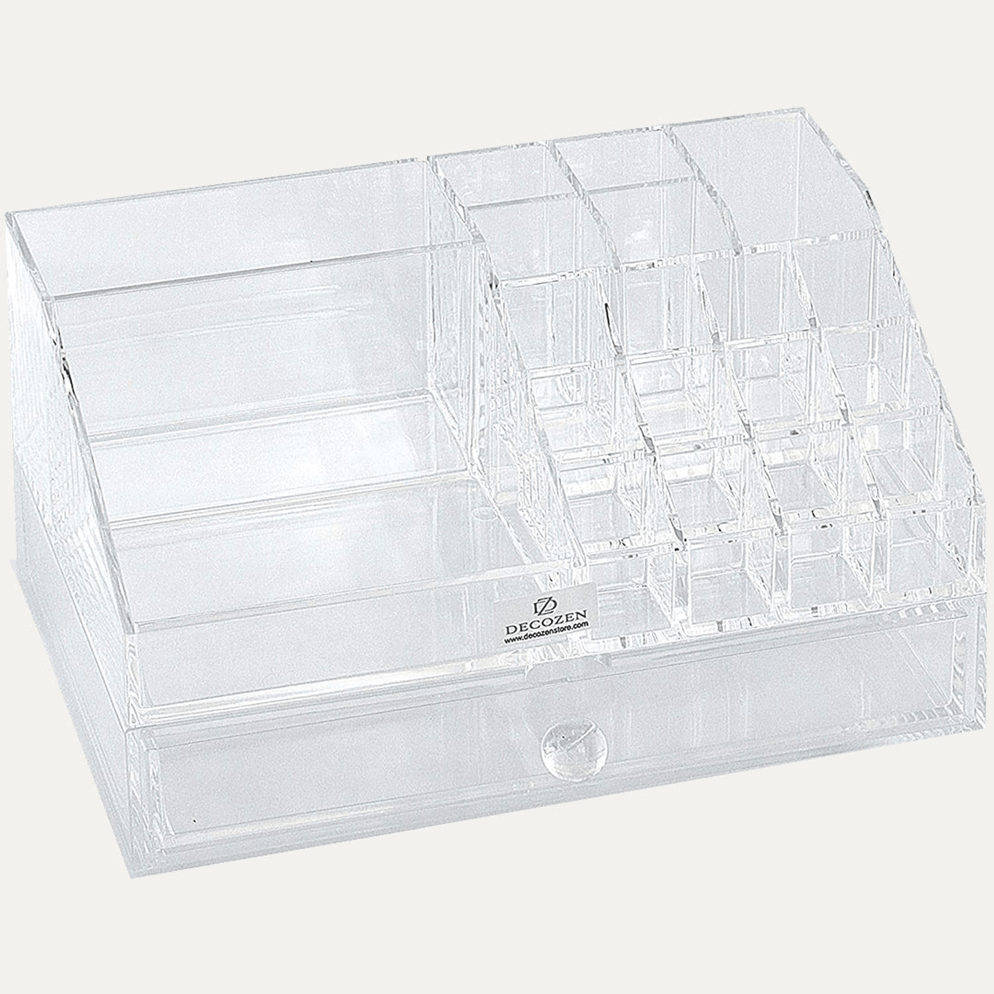 Clear Acrylic Makeup Organizer With 19 Slots And Drawer