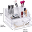 Clear Acrylic Makeup Organizer With 19 Slots And 2 Drawers
