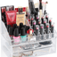 Clear Acrylic Makeup Organizer With 19 Slots And 2 Drawers
