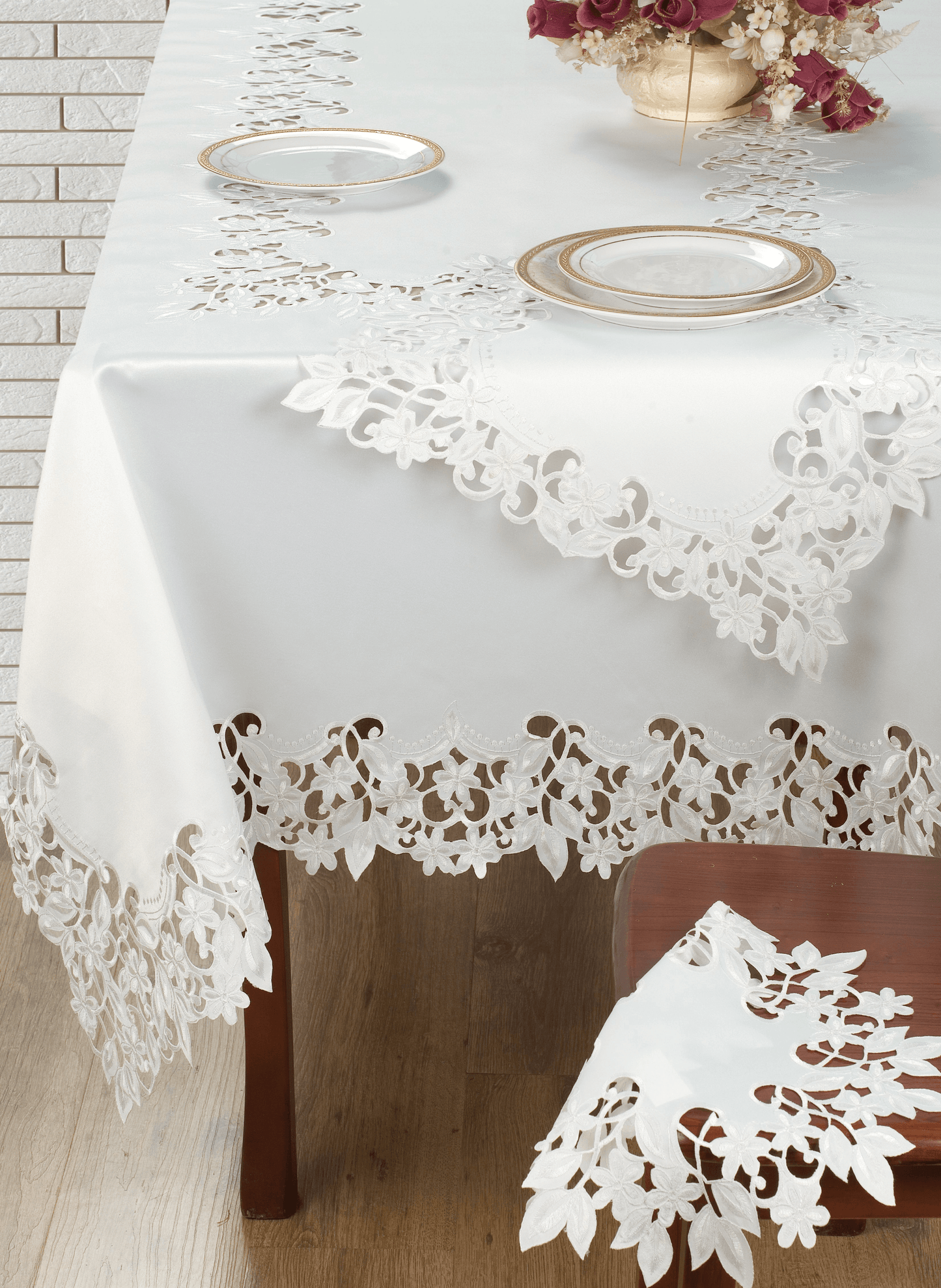 Deandra Collection Rustic Vintage Table Topper 60X120 Inches