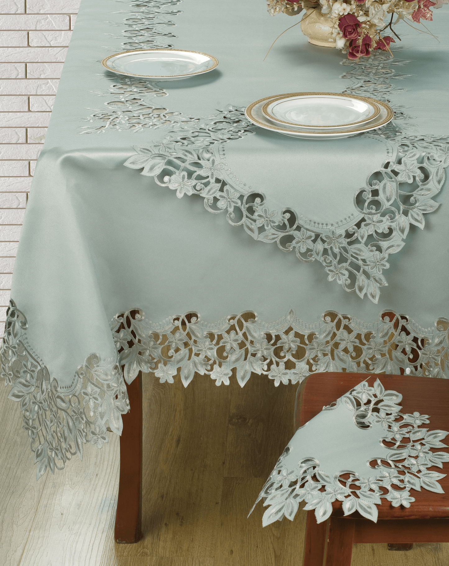 Alvina Collection Rustic Vintage Table Topper 60 X 120 Inches