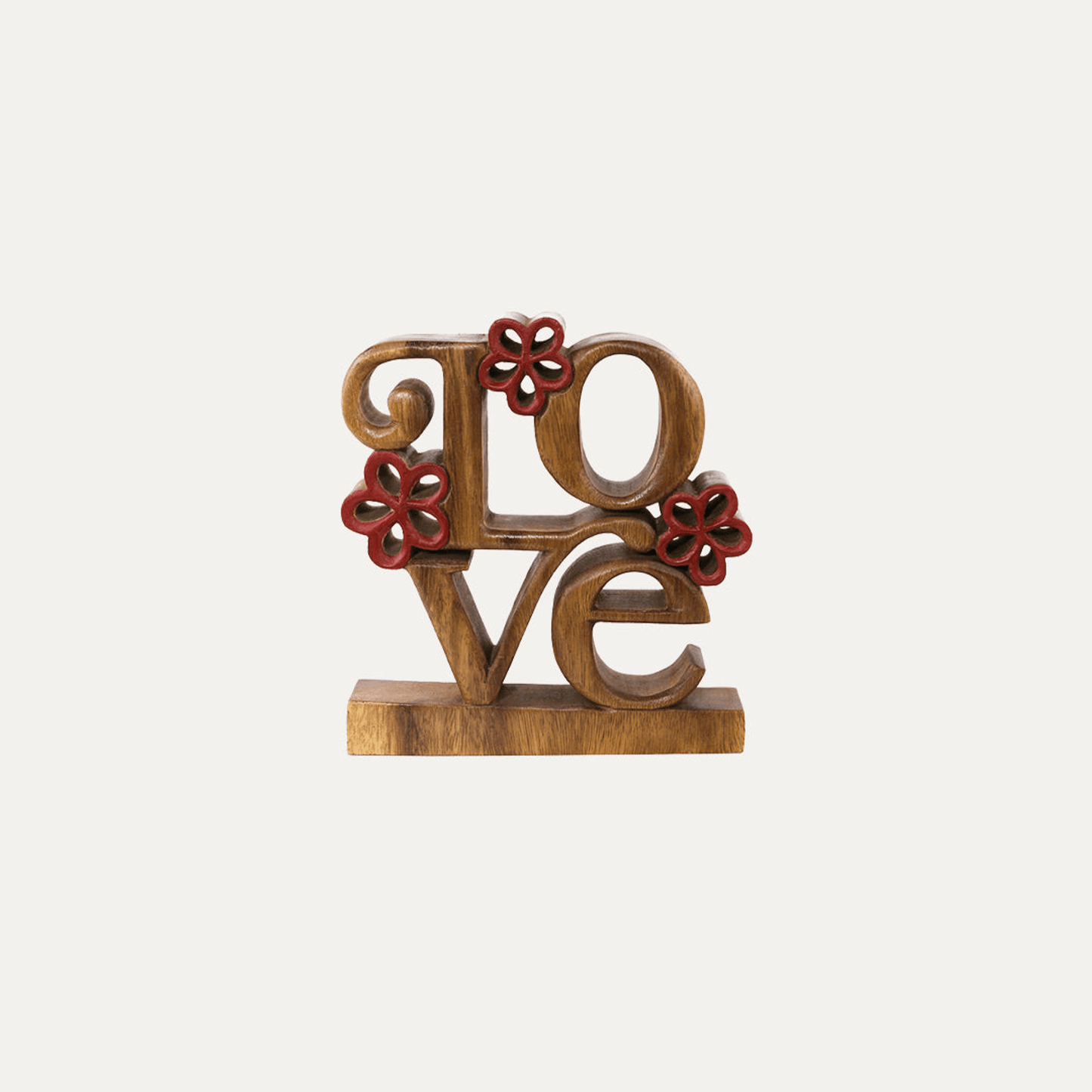 Handcrafted Acacia Wood Heart Sculpture