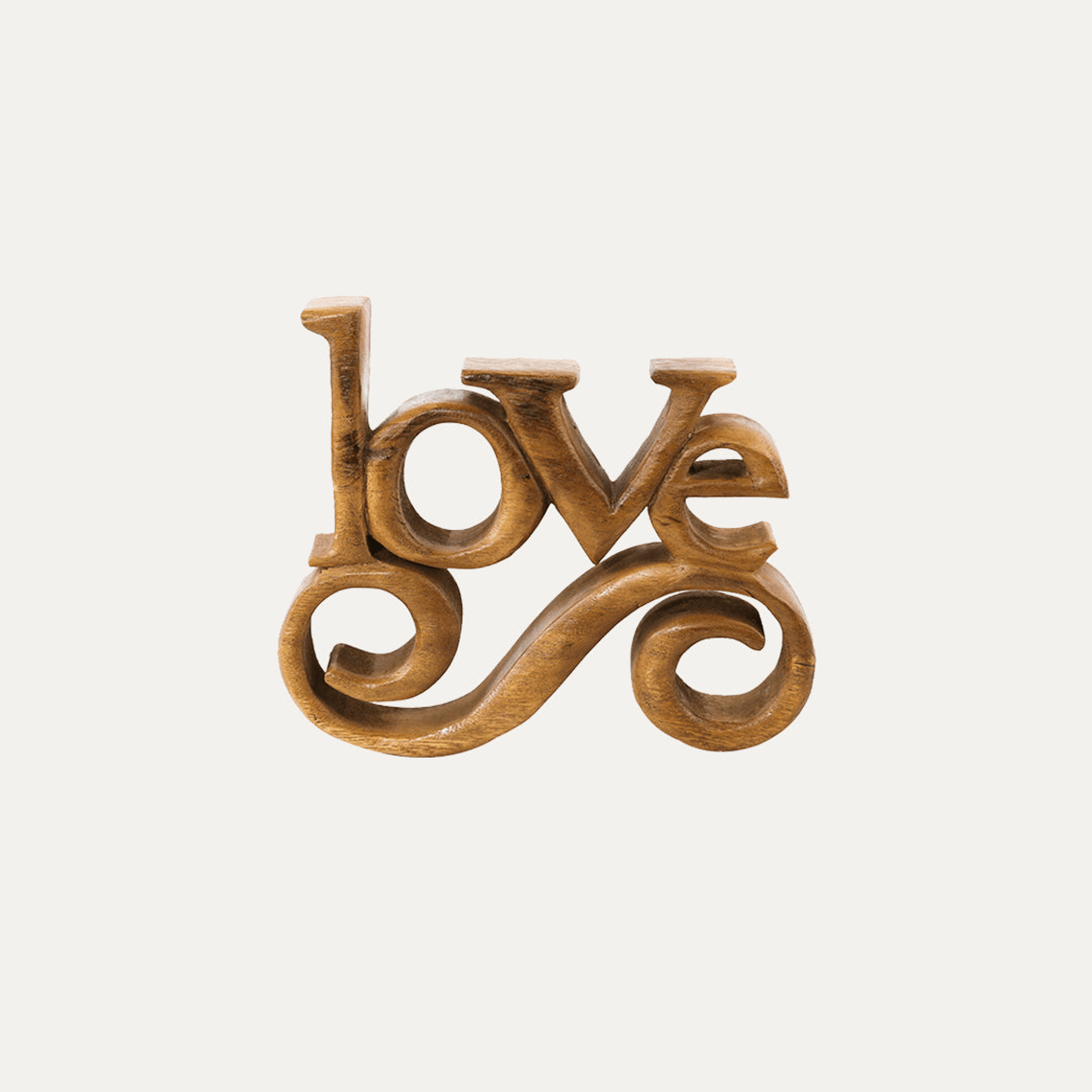 Handcrafted Acacia Wood Heart Sculpture