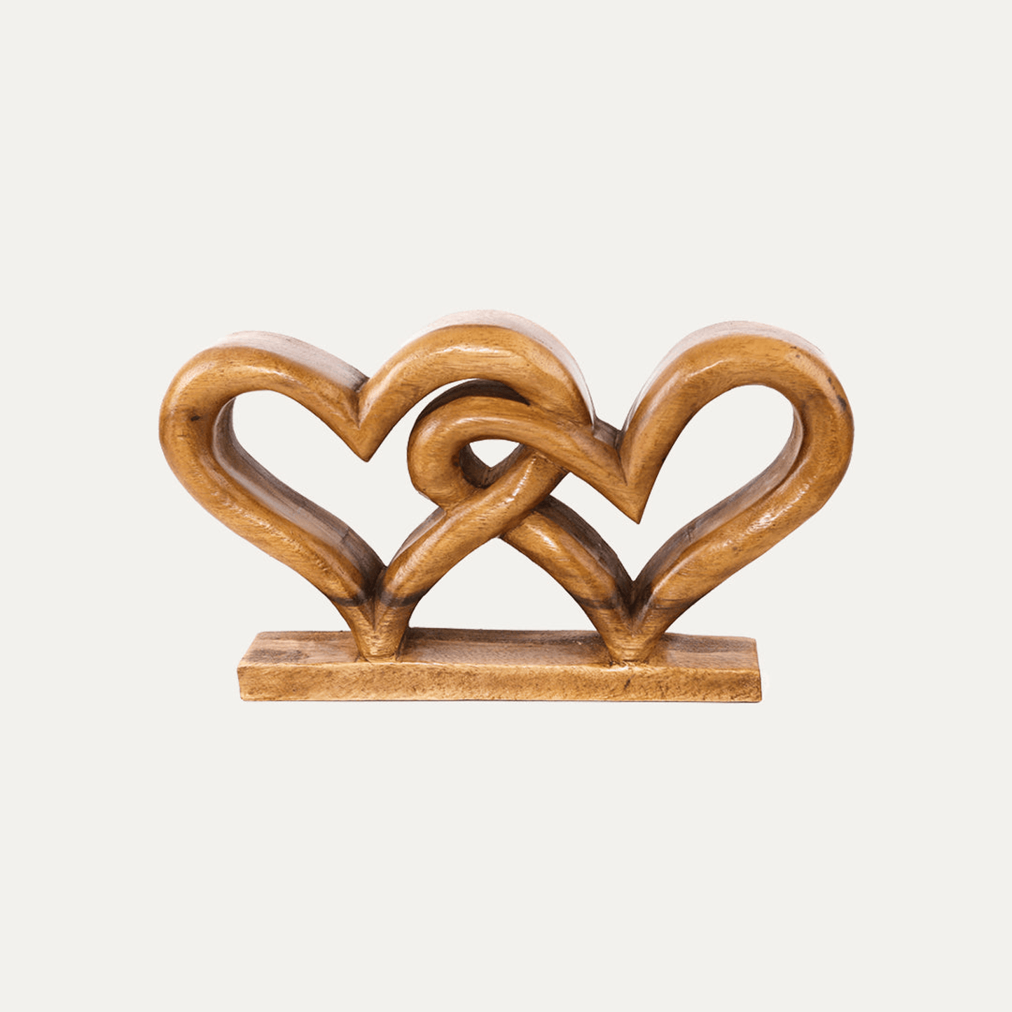 Handcrafted Acacia Wood Heart Sculpture