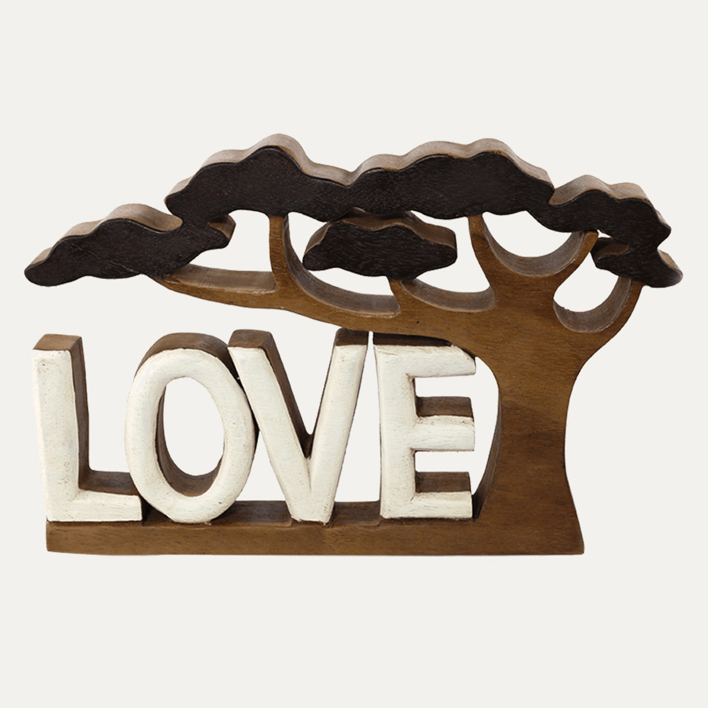 Handcrafted Acacia Wood Heart Sculpture