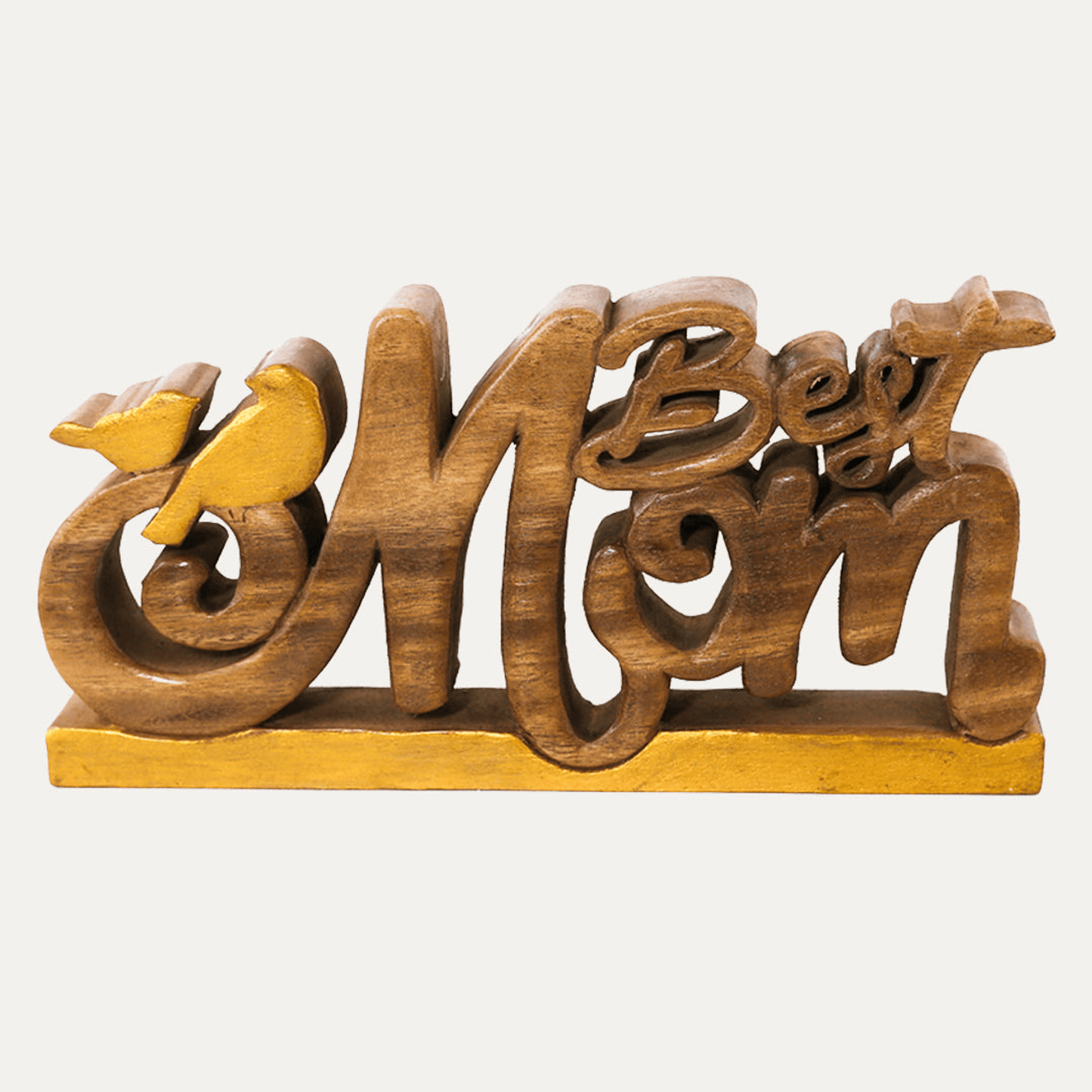 Handcrafted Acacia Wood Heart Sculpture