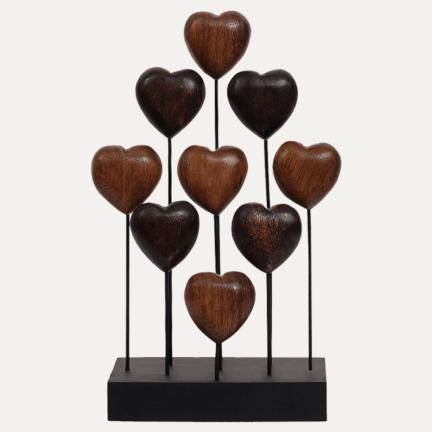 Handcrafted Acacia Wood Heart Sculpture