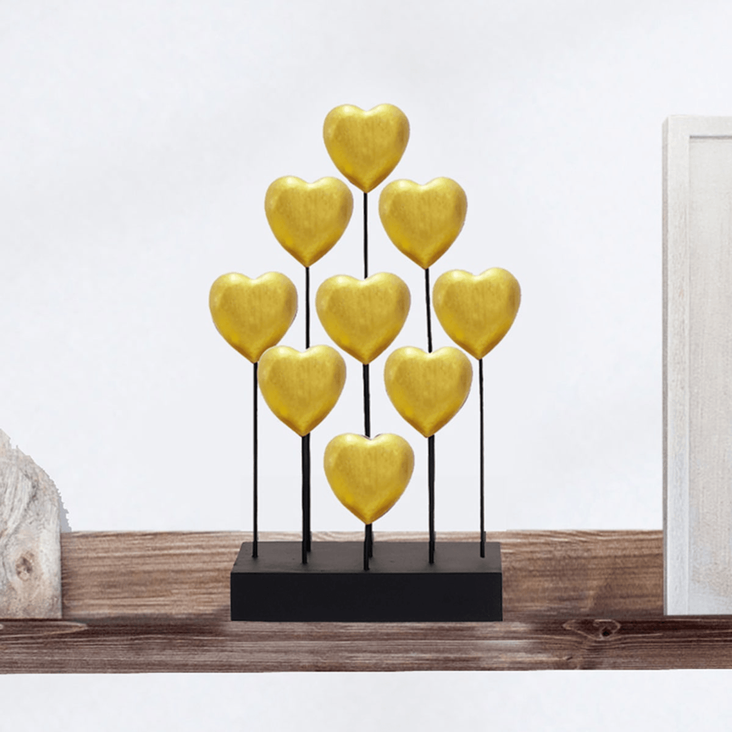 Handcrafted Acacia Wood Heart Sculpture