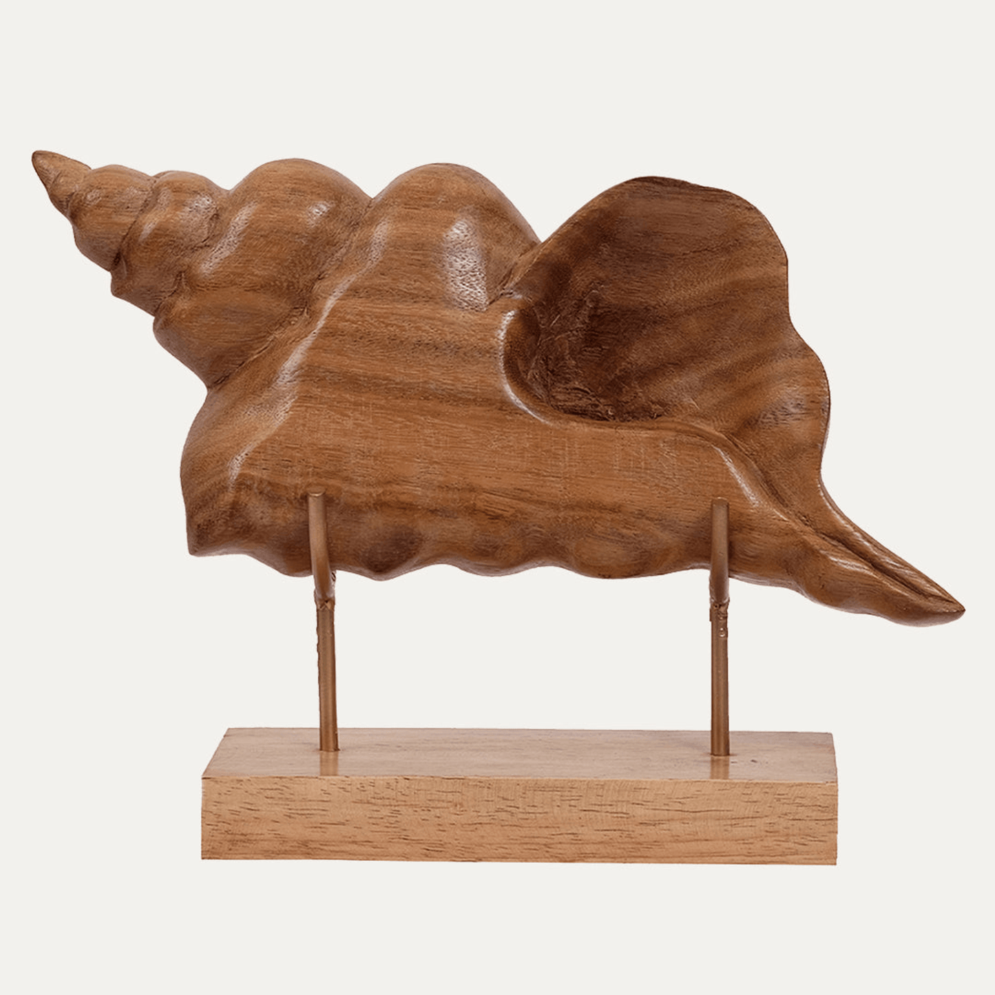 Elegantly Handcrafted Leaf Sculpture On Wooden Base