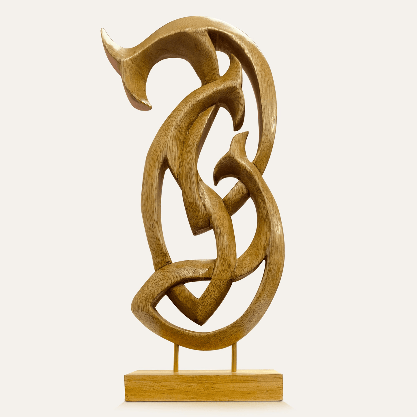 Handcrafted Acacia Wood Heart Sculpture