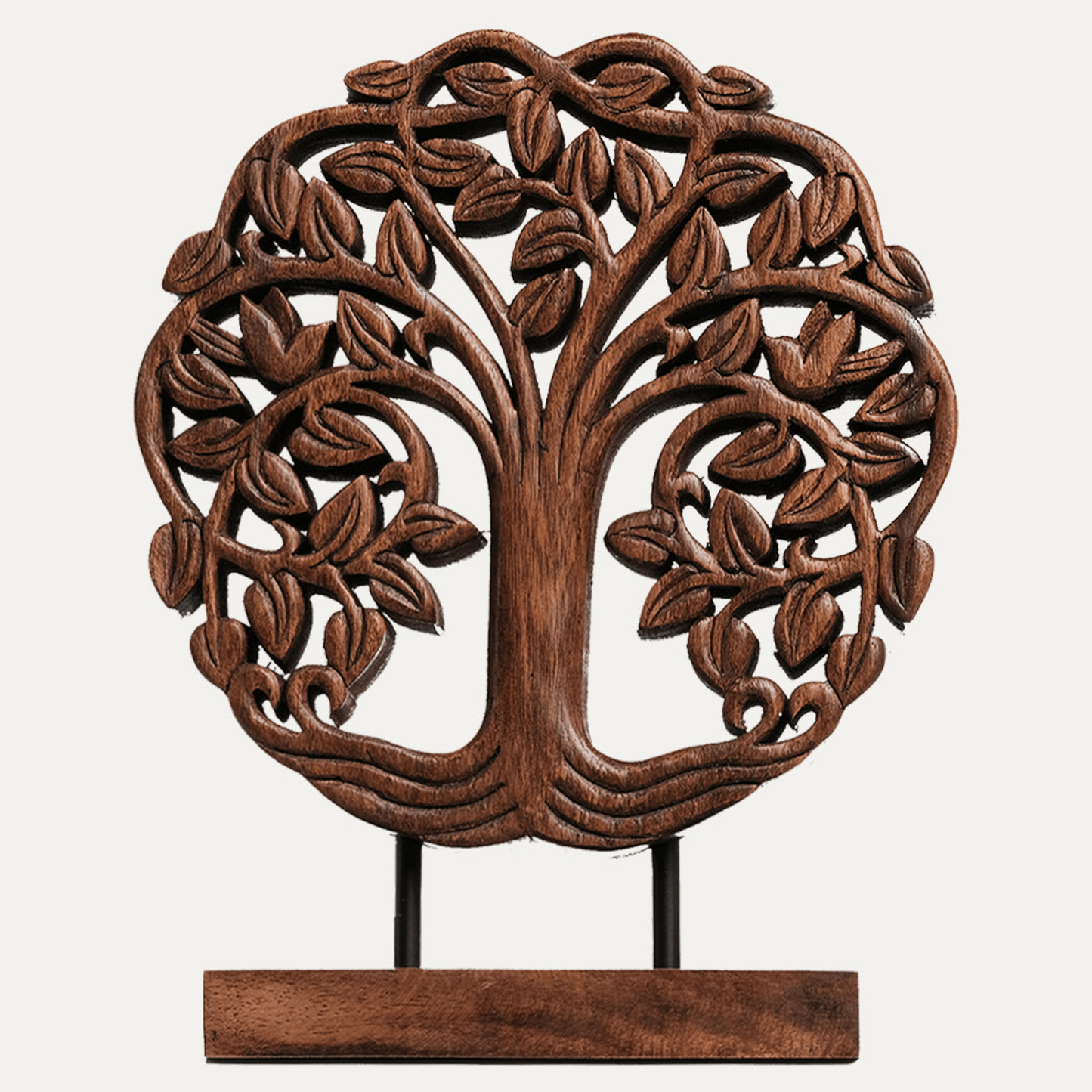 Handcrafted Acacia Wood Heart Sculpture