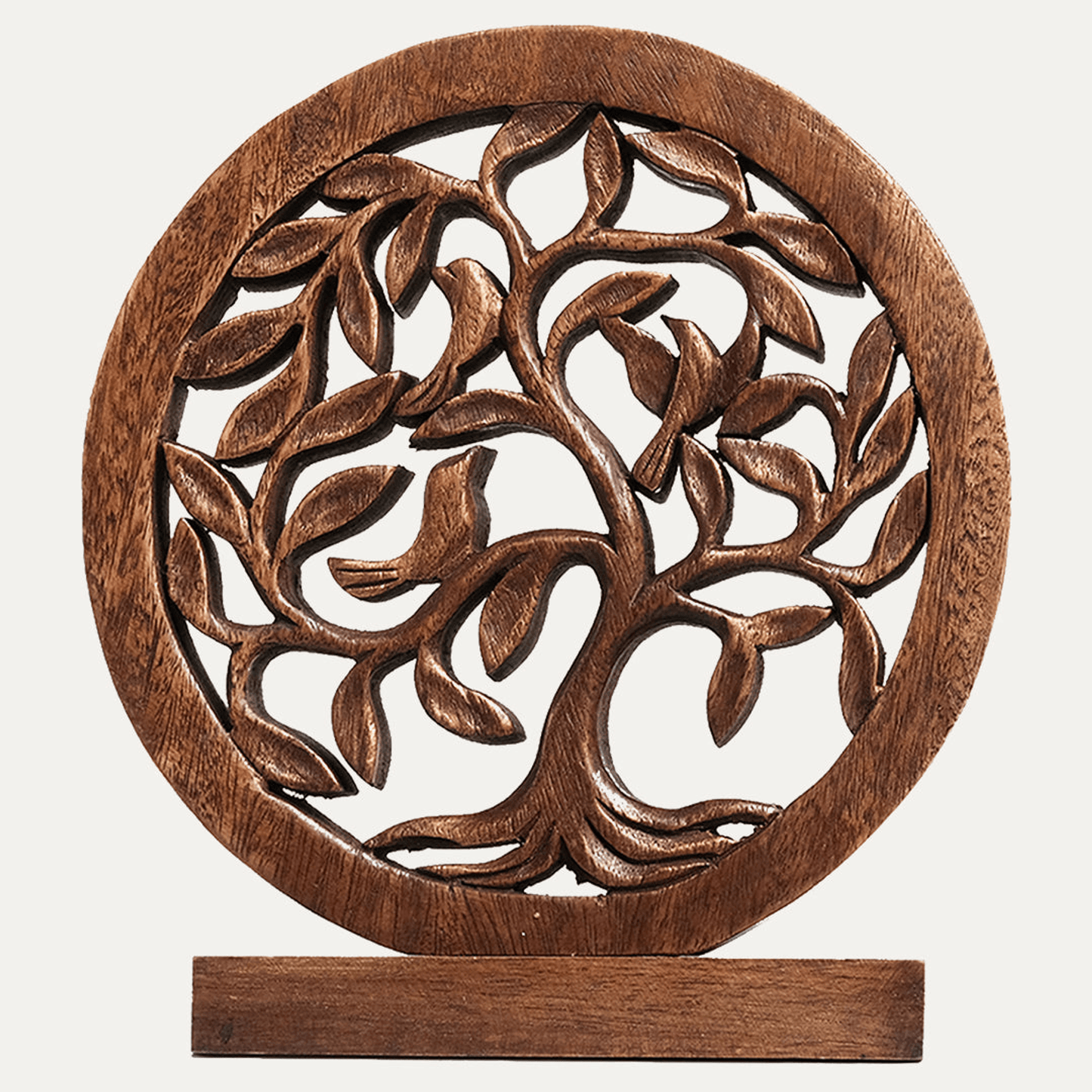 Handcrafted Acacia Wood Heart Sculpture