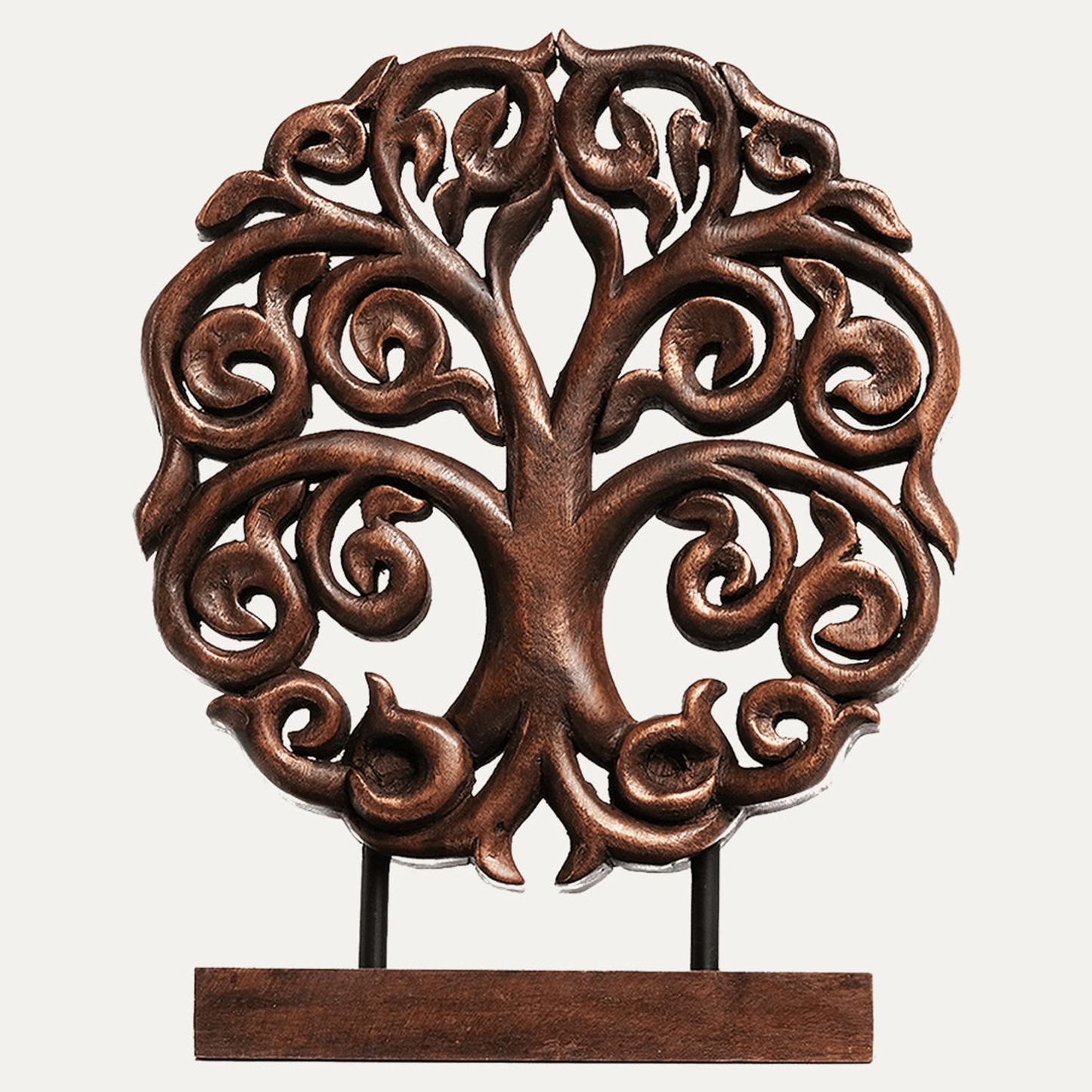 Handcrafted Acacia Wood Heart Sculpture