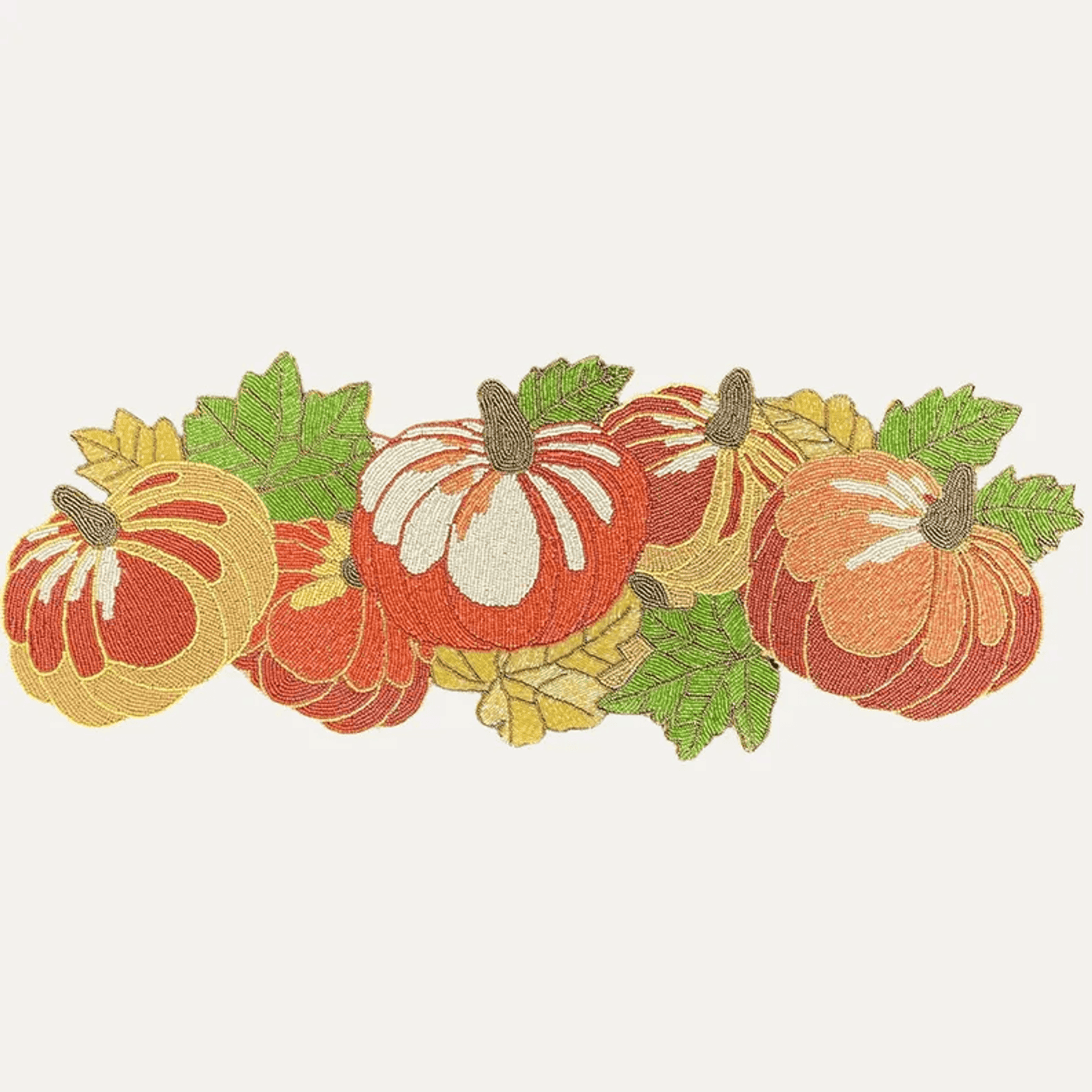 Elegant Pumpkin Beaded Table Runner