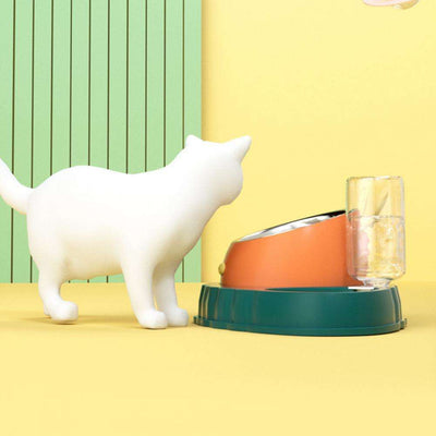 Double Bowl Stainless Steel Carrots Antiskid Pet Feeding Tool Tilt Design Carrot Appearance Dog Bowl