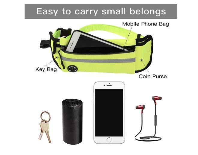 3 - Pocket Hands - Free Dog Leash Waist Belt with Reflective Straps and Water Bottle/Bowl - Dog Hugs Cat