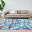 8' X 10' Blue Hand Hooked Marine Life Indoor Area Rug