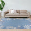 8' X 10' Sea Blue Hand Hooked Bordered Coral Reef Indoor Area Rug